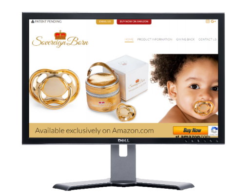 sovereign born baby pacifiers, website by webdesigner Angie from fast cheap websites