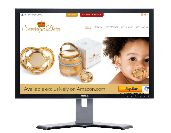 sovereign born baby pacifiers, website by webdesigner Angie from fast cheap websites